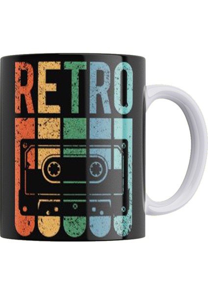 Retro Çift Taraflı Baskılı Porselen Kupa