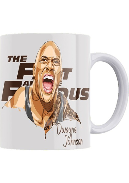 The Rock Dwayne Johnson Çift Taraflı Baskılı Porselen Kupa