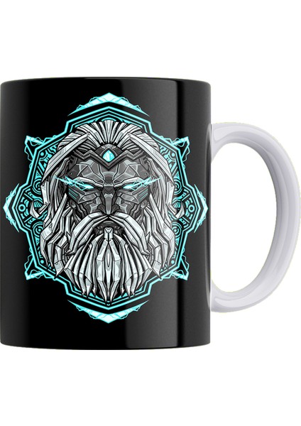 Zeus Çift Taraflı Baskılı Porselen Kupa