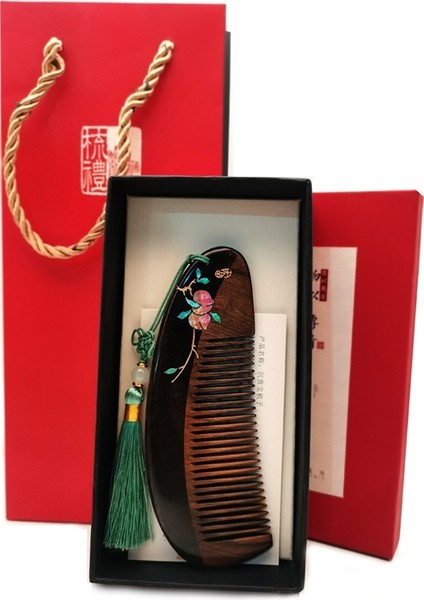 Sandalwood Comb Art Painted Craft Comb,package: Gift Box (Yurt Dışından)