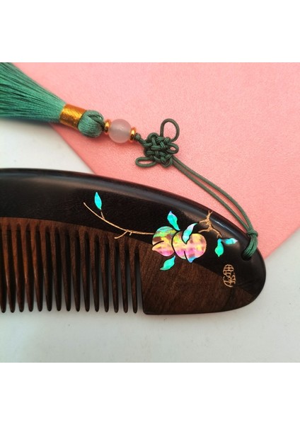 Sandalwood Comb Art Painted Craft Comb,package: Gift Box (Yurt Dışından)