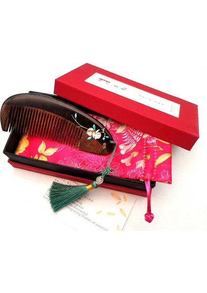 Sandalwood Comb Art Painted Craft Comb,package: Gift Box (Yurt Dışından)