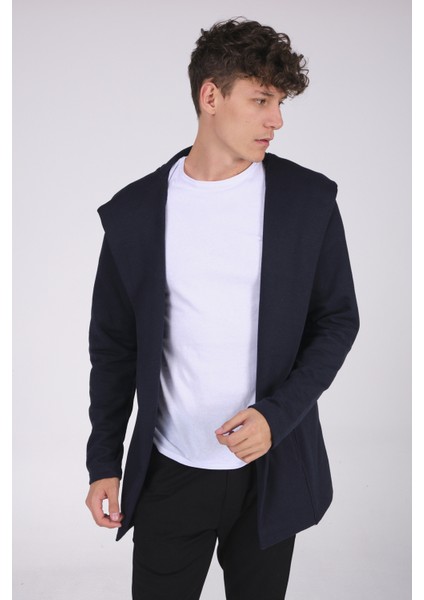 Erkek Lacivert Regular Fit Kapüşonlu Uzun Hırka RF0002 fiyatları
