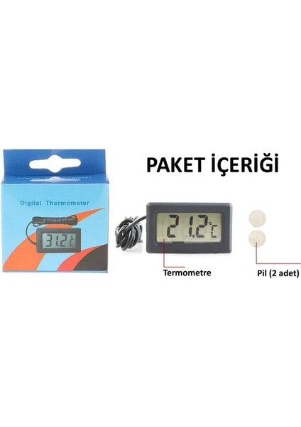 Aek-Tech SN001 Mini Dijital Prob Termometre, Siyah