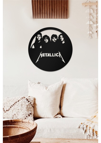 Metallica Temalı Dekoratif Ahşap Tablo