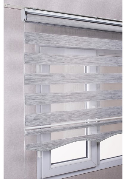 Etekli Gri Bambu Kaliteli Güneşlik Stor Perde