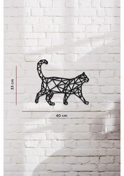 Kedi Temalı Dekoratif Ahşap Tablo
