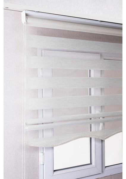 Etekli Kırık Beyaz Bambu Kaliteli Güneşlik Stor Perde