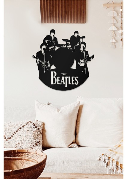 The Beatles Temalı Dekoratif Ahşap Tablo
