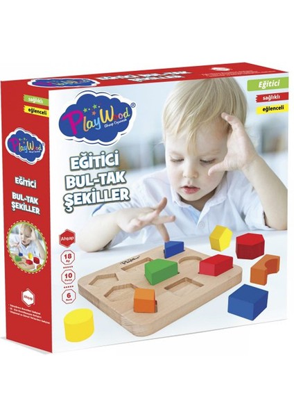 +18 Ay Ahşap Eğitici Bul-Tak Şekiller ()