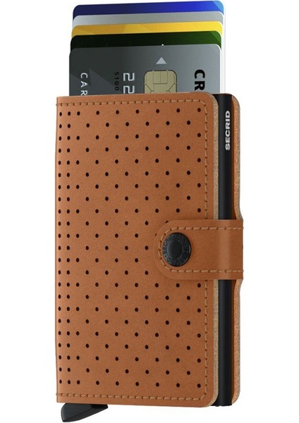 Miniwallet Perforated Cognac , N/a - %100 Orjinal Avrupa Derisi Cüzdan
