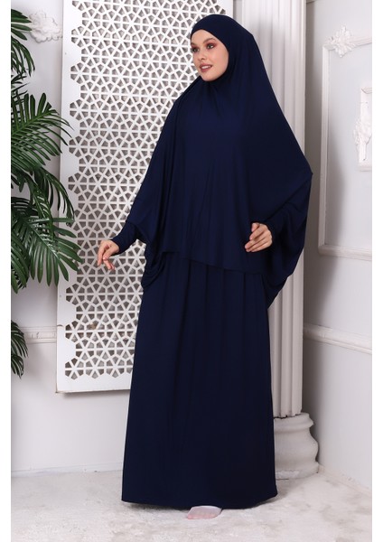 Iki Parça Pratik Namaz Elbisesi 8016 Lacivert