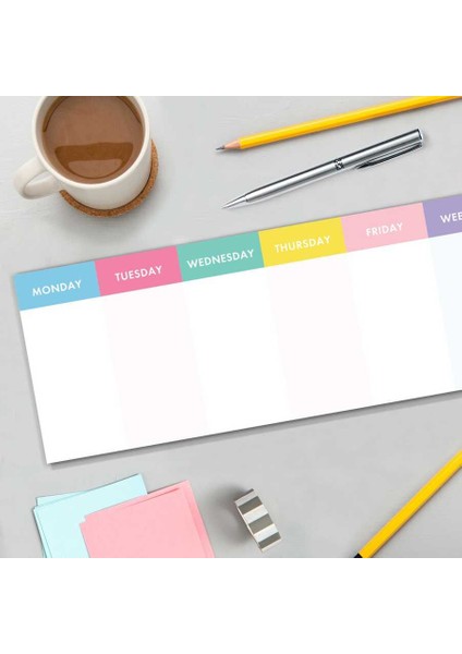 Renkli Günler Haftalık Planlama Defter Colorful Days Weekly Planner