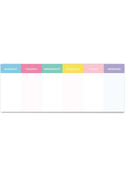 Renkli Günler Haftalık Planlama Defter Colorful Days Weekly Planner