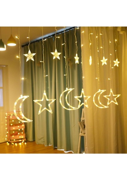 Ay Yıldız Perde LED Eklemeli