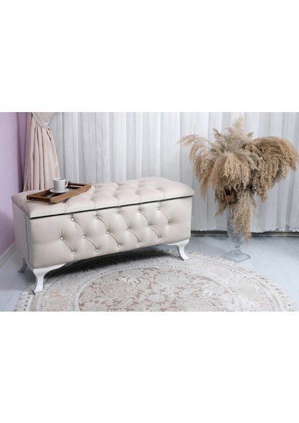 Lüks Sandıklı Chester Puf Bench Ayakucu Koltuk 110 cm