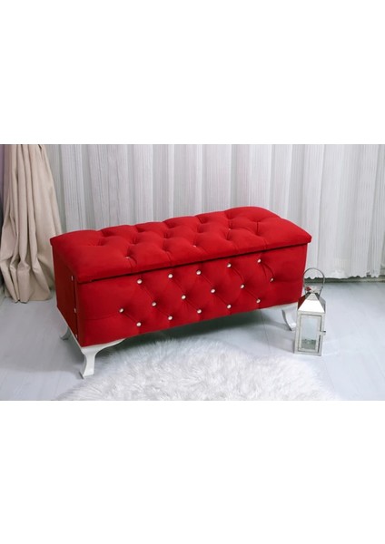 Lüks Sandıklı Chester Puf Bench Ayakucu Koltuk 120 cm