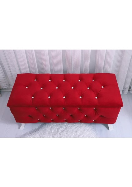 Lüks Sandıklı Chester Puf Bench Ayakucu Koltuk 120 cm
