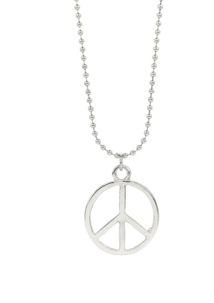 Barış Işareti Sembol Kolye Paslanmaz Peace Kolye Krom Kaplama