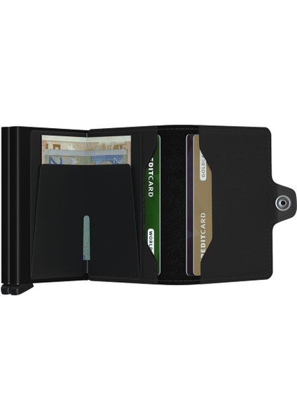 Twinwallet Matte Black, N/a - %100 Orjinal Avrupa Derisi Ikiz Cüzdan