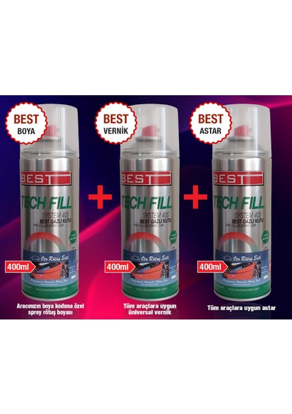 Lancia Kod: Ip Sprey Full Boya Seti (Boya + Vernik + Akrilik Astar)