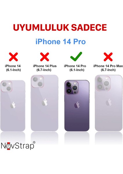 Apple iPhone 14 Pro Magsafe Uyumlu Kılıf 6.1 Inç Şeffaf Magsafe Kamera Korumalı Kapak