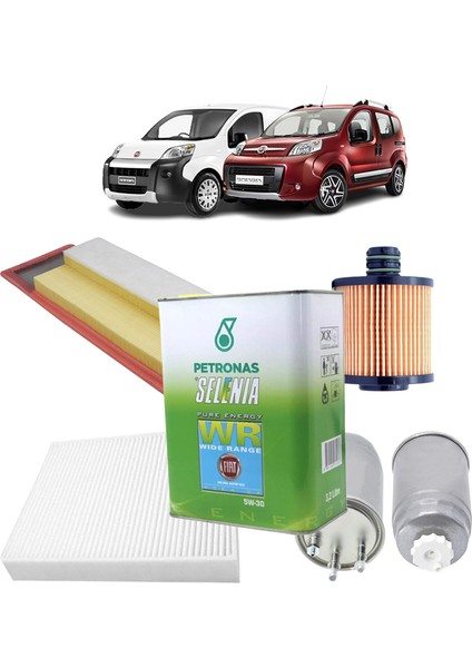 Fiat Fiorino 4plus Filtre Bakım Seti Euro 5 1.3 Jtd Multijet Selenia Petronas Yağlı 2010-2016 KİT1452D