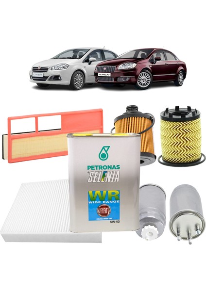 Fiat Linea 4plus Filtre Bakım Seti Euro 4 1.3 Jtd Multijet Opet Fullmax Yağlı 2007 Sonrası KİT1431D