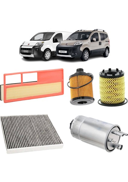 Fiat Fiorino 4lü Karbon Filtre Bakım Seti Euro 4 1.3 Jtd Multijet 2007-2011 KİT1450F