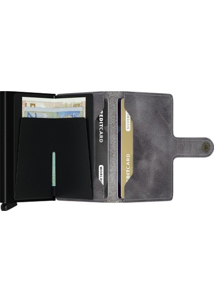 Miniwallet Vintage Grey Black, N/a - %100 Orjinal Avrupa Derisi Cüzdan modelleri