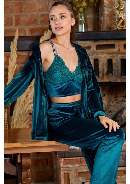 2391 Kadın Kadife Bralet-Zümrüt fiyatları