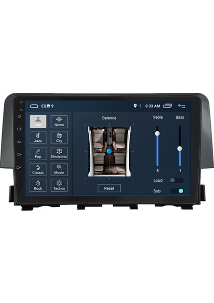 Honda Cıvıc Fc5 Android 11 Carplay Multimedya Ekran Teyp 2GB+16GB modelleri