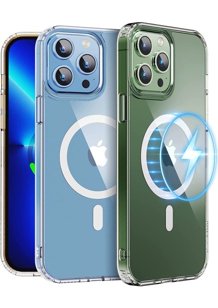 Apple iPhone 13 Pro Kılıf Şeffaf Magsafe Uyumlu Kılıf 6.1 Kamera Korumalı Sararmayan Kapak