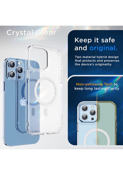 Apple iPhone 13 Pro Kılıf Şeffaf Magsafe Uyumlu Kılıf 6.1 Kamera Korumalı Sararmayan Kapak fırsatları