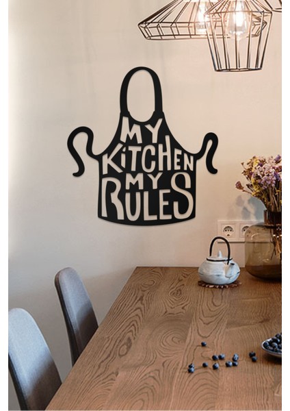 My Kitchen My Rules Temalı Dekoratif Ahşap Tablo fiyatları