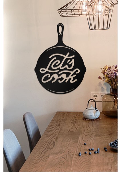 Let's Cook Temalı Dekoratif Ahşap Tablo