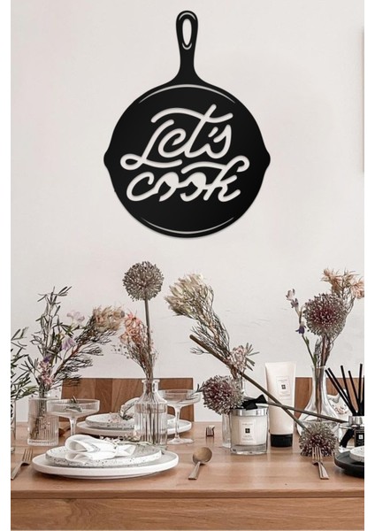 Let's Cook Temalı Dekoratif Ahşap Tablo