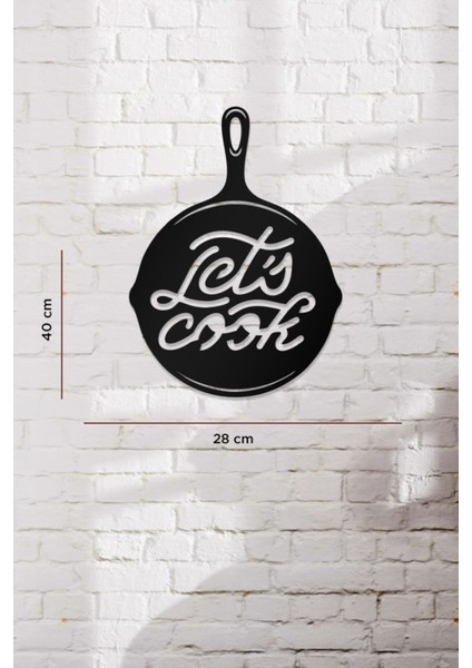 Let's Cook Temalı Dekoratif Ahşap Tablo