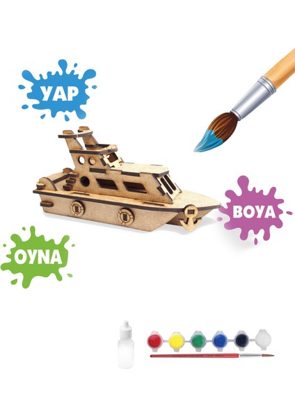 Yat Ahşap Boyanabilir Stem Set