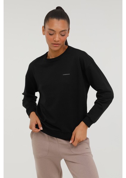 W-SN79 Basıc C Neck Sweat Siyah Kadın Sweatshirt