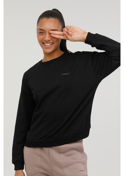 W-SN79 Basıc C Neck Sweat Siyah Kadın Sweatshirt indirimleri