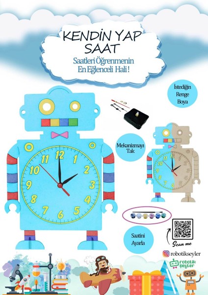 Robot Model Kendin Yap Saat Seti