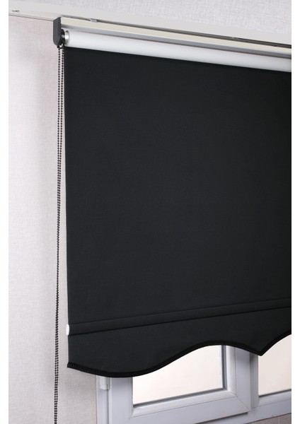 Etekli Siyah Blackout Kaliteli Güneşlik Stor Perde