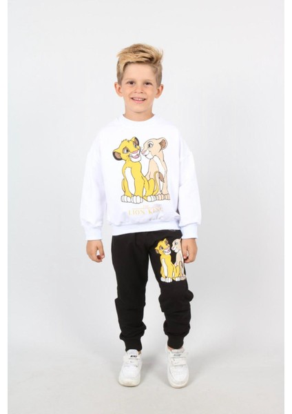 Çocuk Unisex Lion King Detay Alt Üst Eşofman Takım