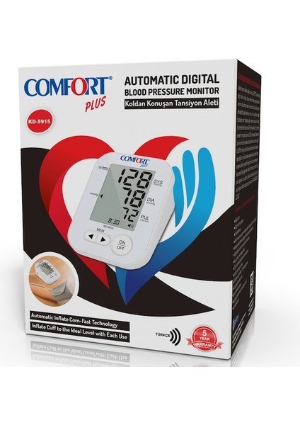 Comfort Plus KD-5915 Koldan Ölçme Türkçe Konuşan Tansiyon Aleti