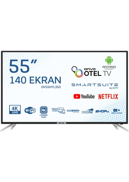 OV55HTL350 55" 140 Ekran Uydu Alıcılı 4K Ultra HD webOS Smart LED TV