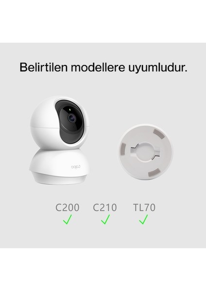 Tp-Link Tapo C200, C210, C211 ve TL70 Kamera Uyumlu Tavan Montaj Aparatı