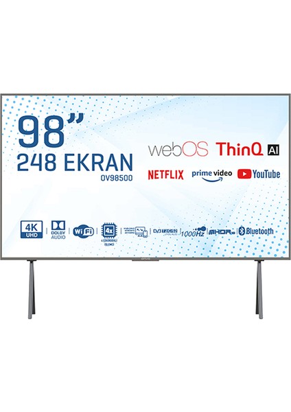 OV98500 98" 248 Ekran Uydu Alıcılı 4K Ultra HD webOS Smart LED TV