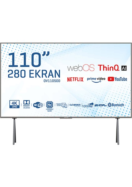 OV110500 110" 280 Ekran Uydu Alıcılı 4K Ultra HD Smart LED TV