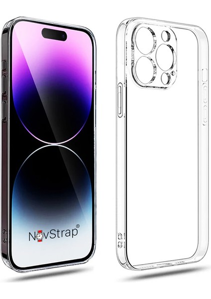 iPhone 14 Pro Max Uyumlu Kılıf 6.7 Kamera Üzerini Tam Kapatan Kamera Korumalı Şeffaf Tıpalı